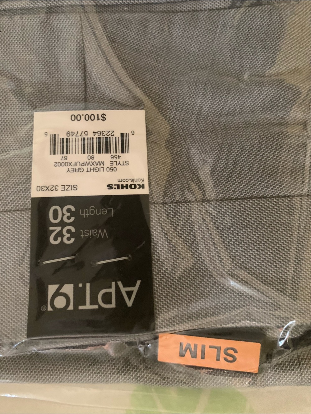 Apt. 9 Slim Light Gray Men's Pants